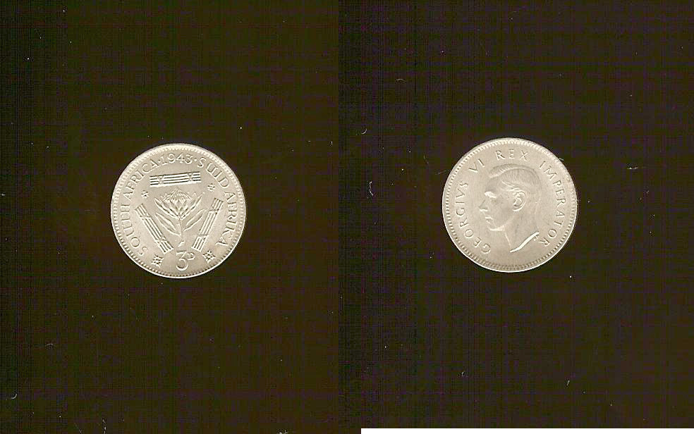 South Africa 3 pence 1943 Unc.